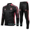 Sudadera De Entrenamiento Trajes Real Madrid Cremallera De Cuarto 2022-23 Roja Negra - Niño